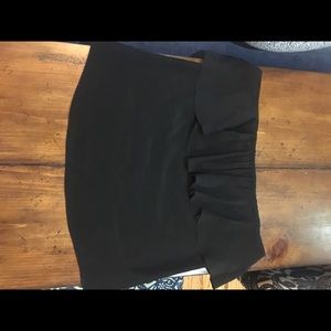 Black ruffle tube top